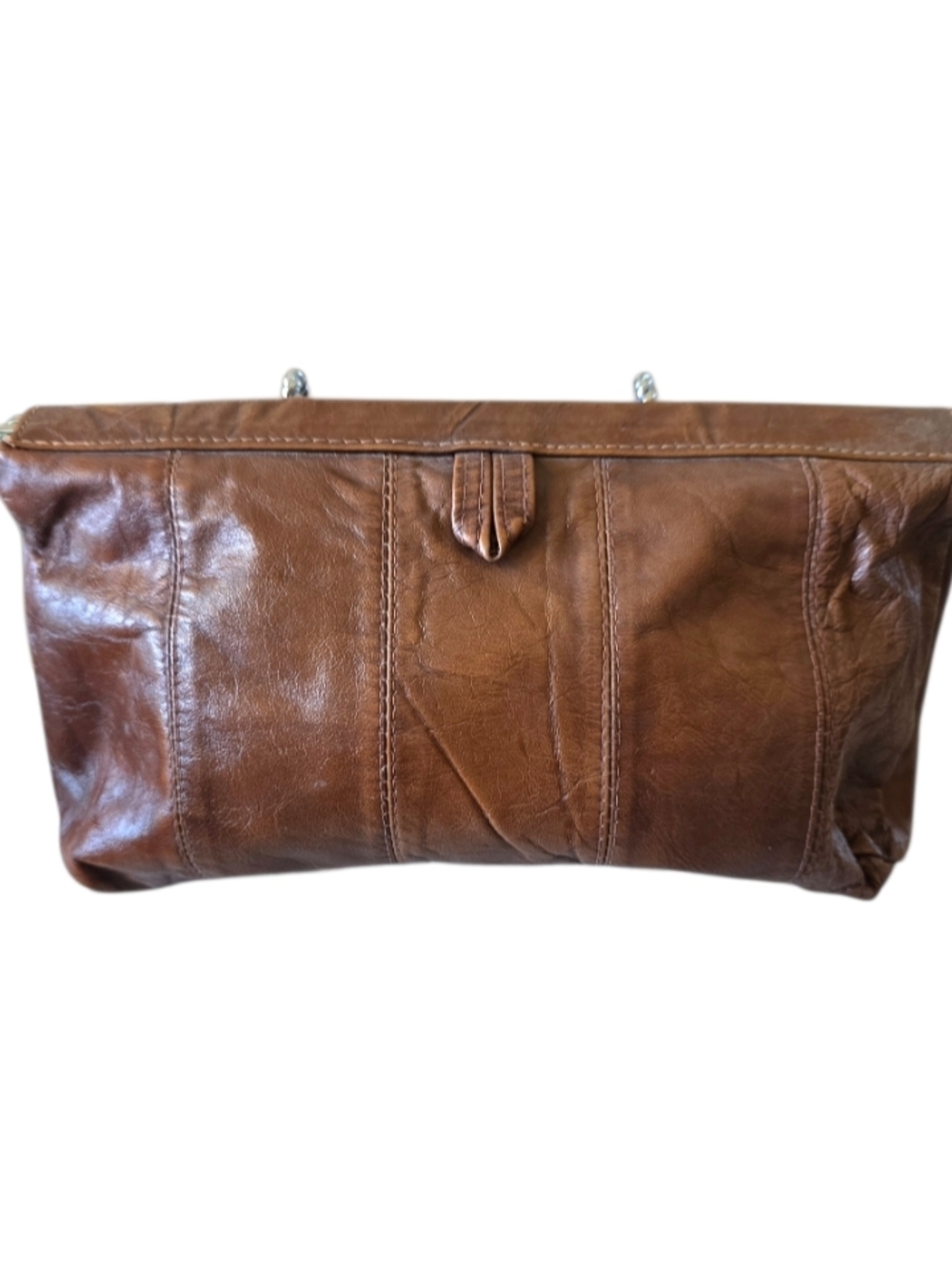 MCI Vintage Brown Leather Clutch Boho Hippie Classic 70's Vibe Casual Distresed